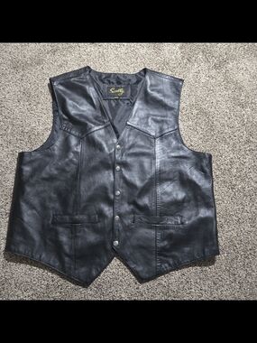 Black Leather Vest for Men